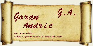 Goran Andrić vizit kartica